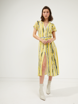 French Connection Gaia Dobbie Vneck dress